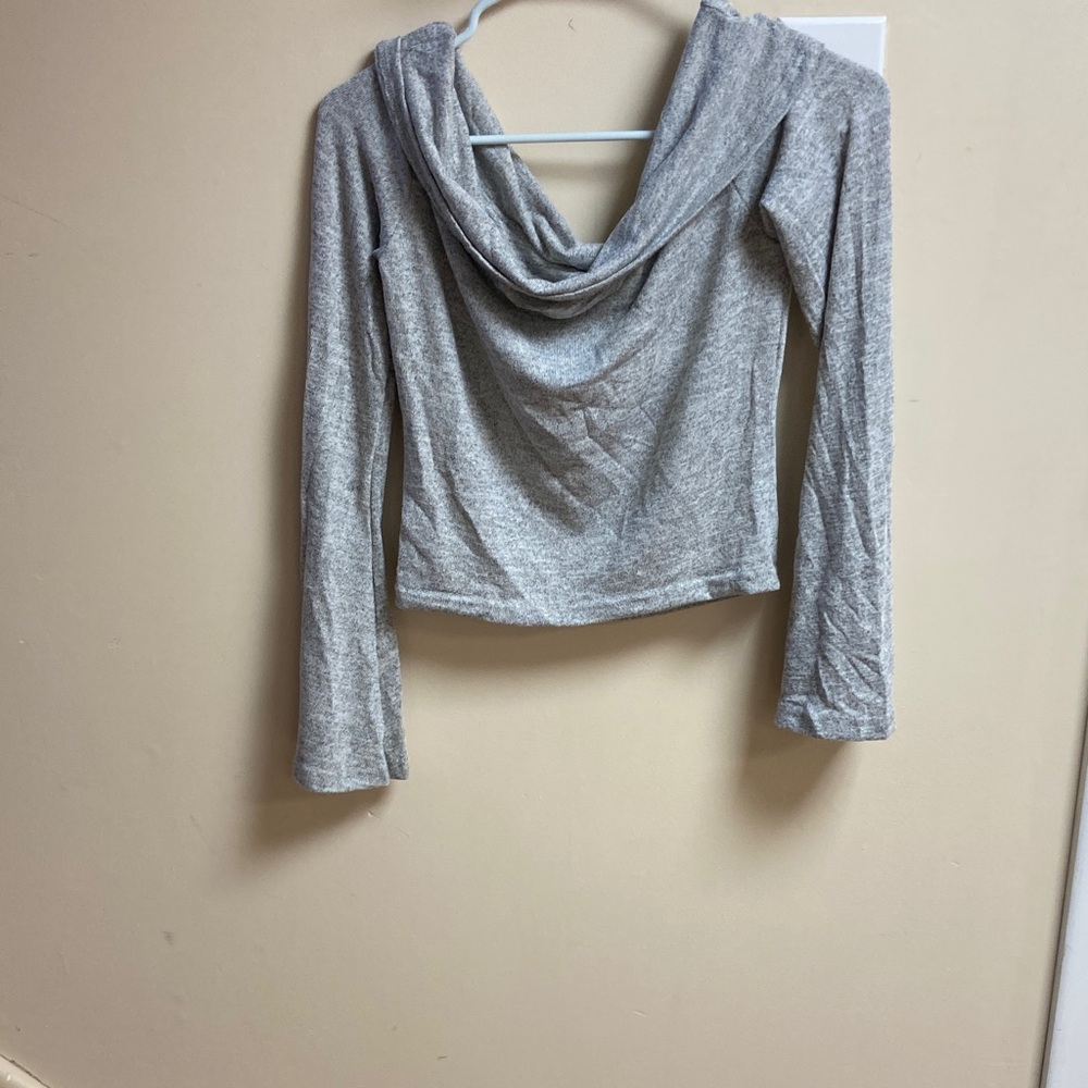 Gray Women's Cowl Neck Top